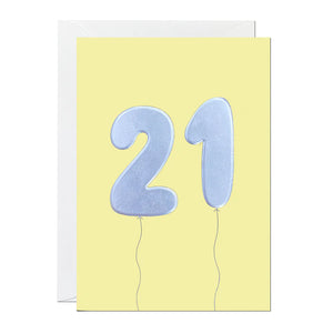 21 Yellow Balloons Card