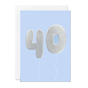 40 Blue Balloons Card