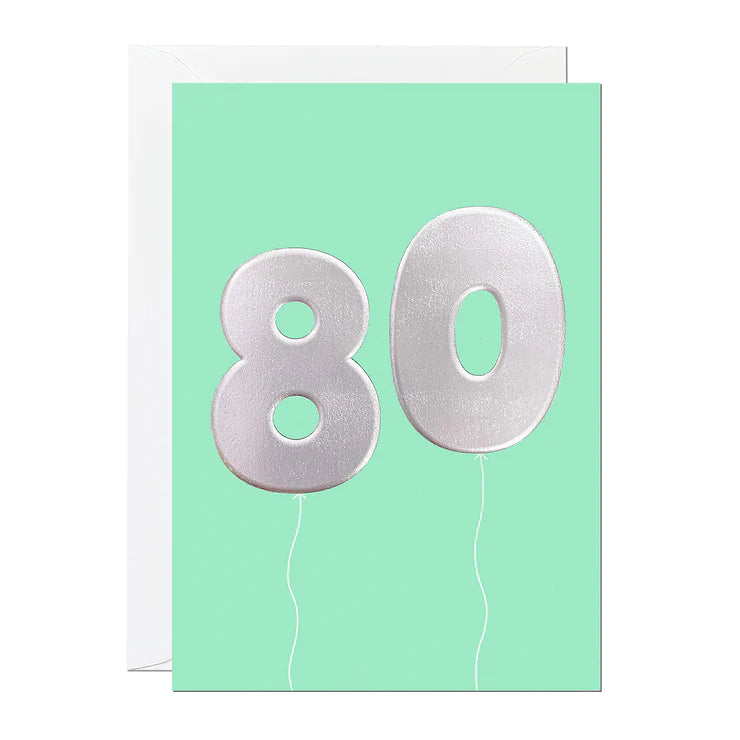 80 Blue Balloons Card