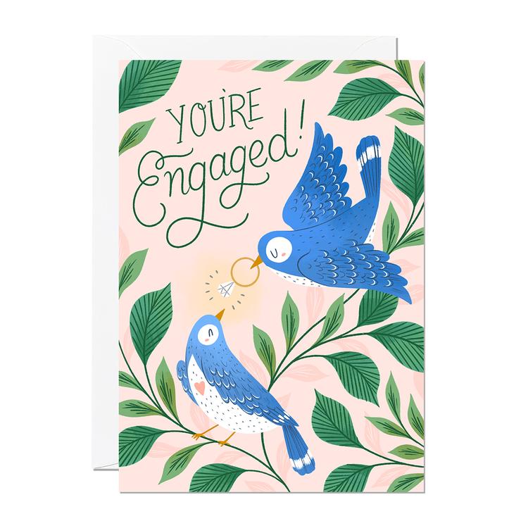 Blue Birds Engagement Card