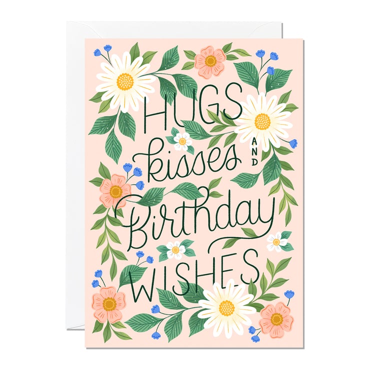 Hugs Kisses And Birthday Wishes Card