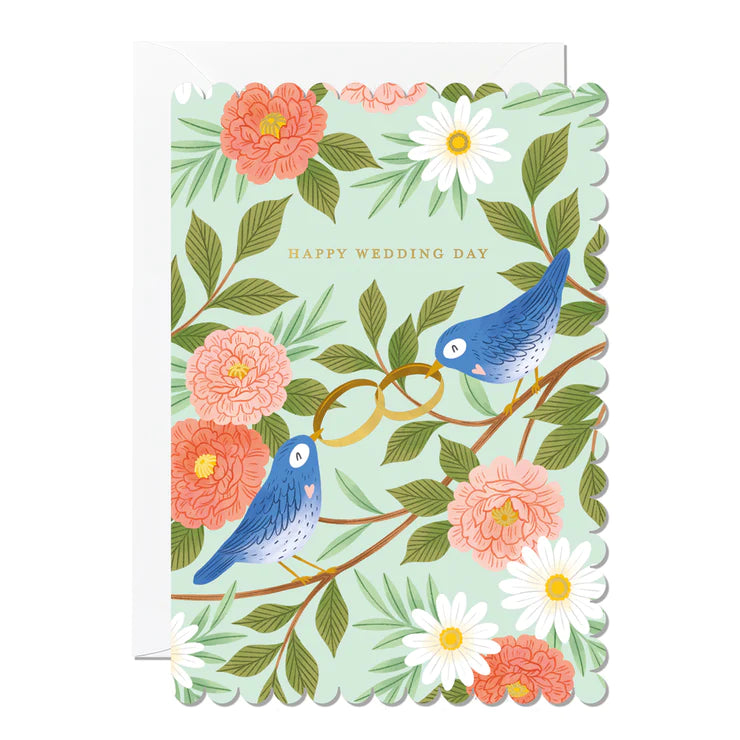 Happy Wedding Day Scalloped Card