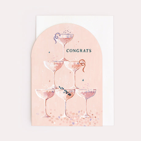 Congratulations Champagne Tower Card