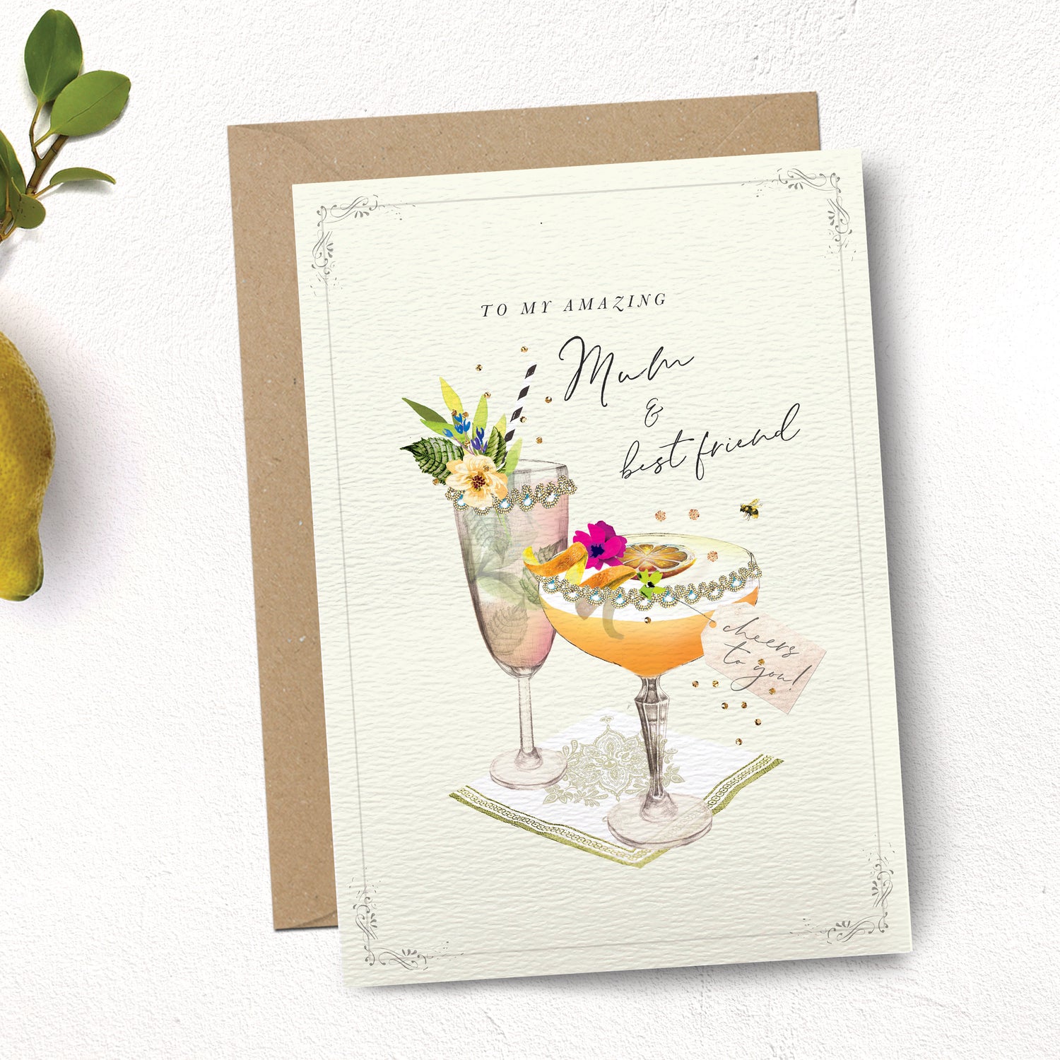 To My Mum And Best Friend Cocktails Card