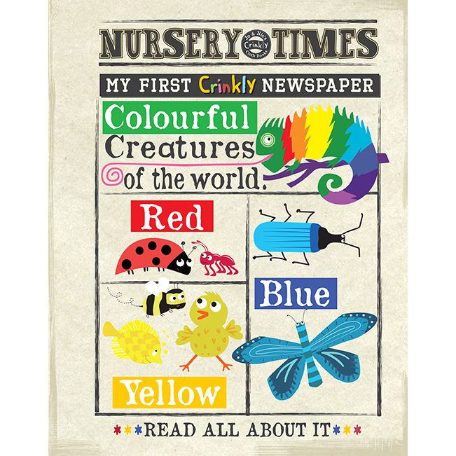 Nursery Times Crinkly Newspaper - Colourful Creatures