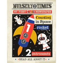 Load image into Gallery viewer, Nursery Times Crinkly Newspaper - Counting In Space