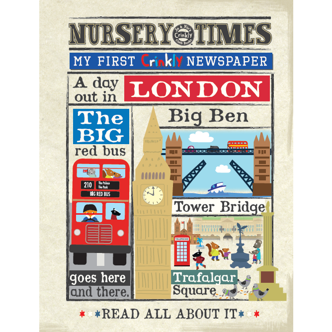 Nursery Times Crinkly Newspaper - A Day In London