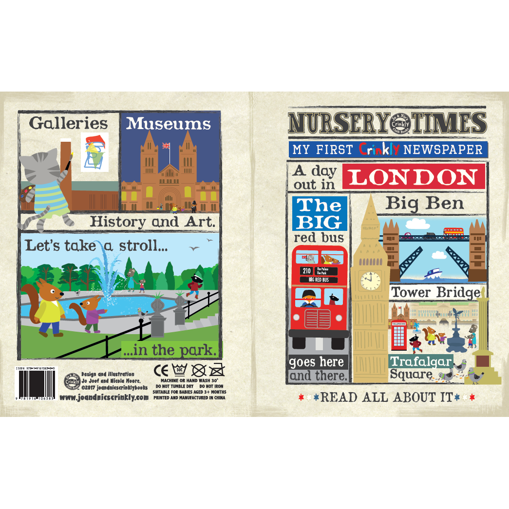 Nursery Times Crinkly Newspaper - A Day In London