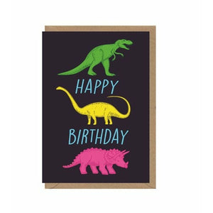 Dinosaur Trio Happy Birthday Card