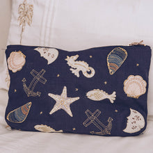 Load image into Gallery viewer, Seashell Embroidered Travel Pouch