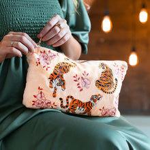 Load image into Gallery viewer, Tiger Apricot Velvet Travel Pouch