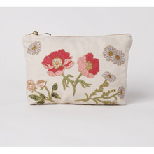 Load image into Gallery viewer, British Blooms Cream Embroidered Travel Pouch