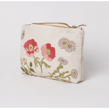 Load image into Gallery viewer, British Blooms Cream Embroidered Travel Pouch