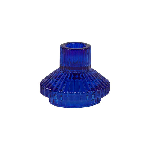 Small Cobalt Blue Geometric Candle Holder