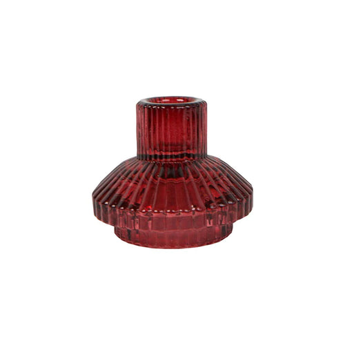 Small Burgundy Red Geometric Candle Holder