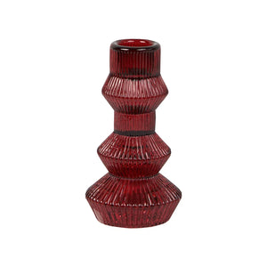 Large Burgundy Red Geometric Candle Holder