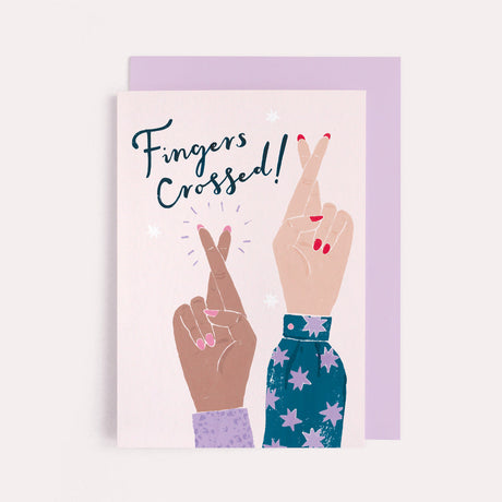 Fingers Crossed Pastel Card