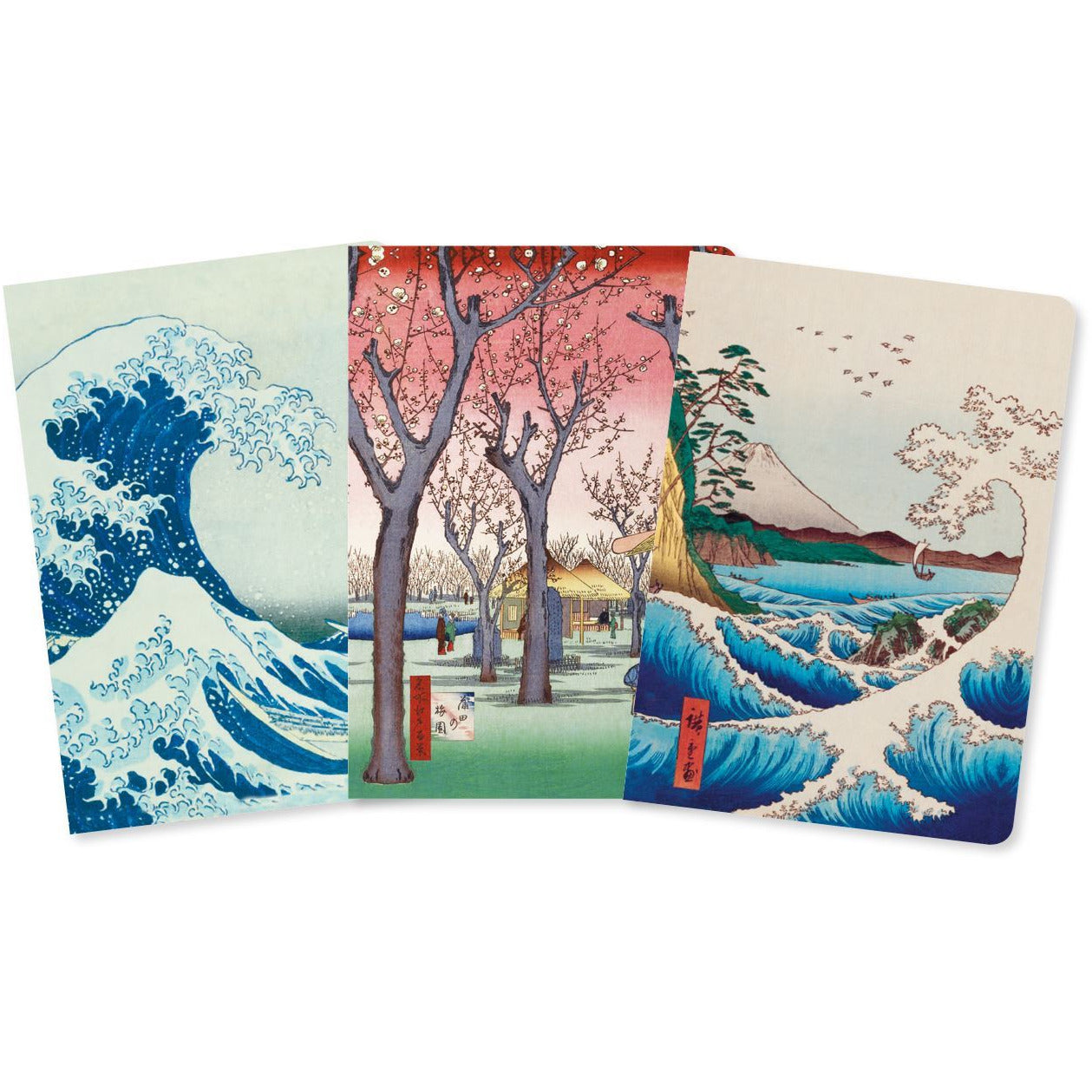 Japanese Woodblocks Set Of 3 Midi Notebooks