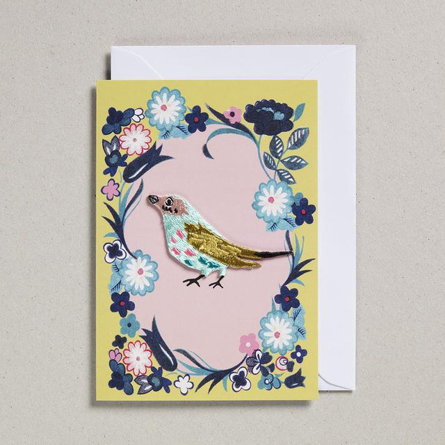 Iron On Blue And Green Bird Card