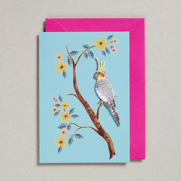Iron On Grey Bird Card