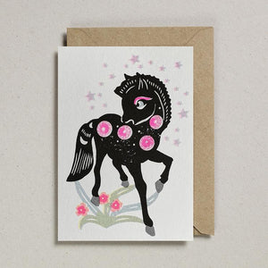 Fluorescent Black Unicorn Card