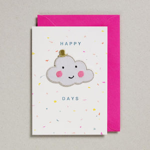 Iron On Happy Days Cloud Card