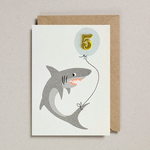Iron On Age 5 Balloon Birthday Card