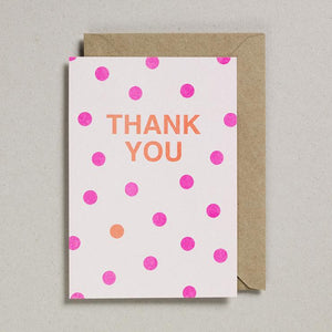 Fluorescent Thank You Spotty Card