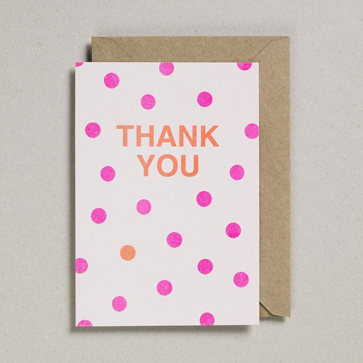 Fluorescent Thank You Spotty Card