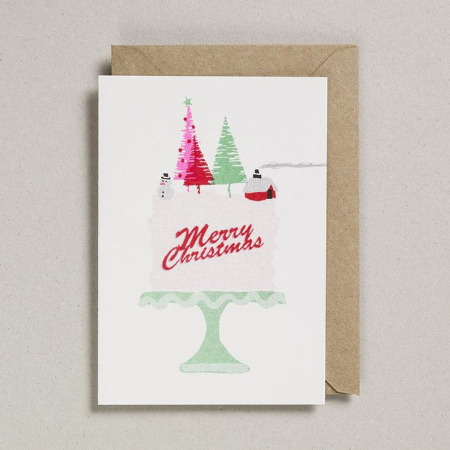 Fluorescent Christmas Cake Card