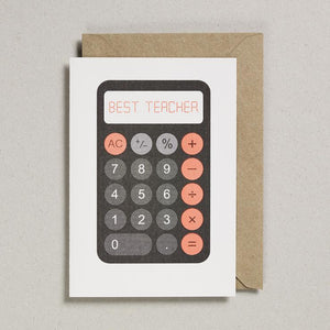 Fluorescent Best Teacher Calculator Card