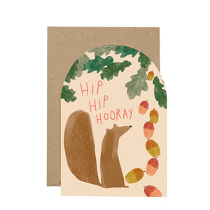 Hip Hip Hooray Squirrel Card
