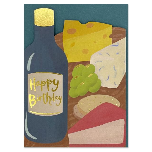 Happy Birthday Cheese and Wine Card