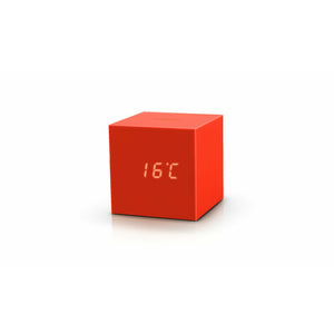 Orange Gravity Cube Click Clock