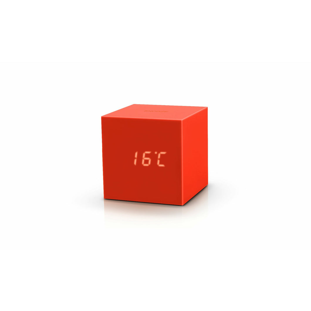 Orange Gravity Cube Click Clock
