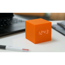Load image into Gallery viewer, Orange Gravity Cube Click Clock