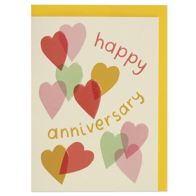 Happy Anniversary Multi Hearts Card