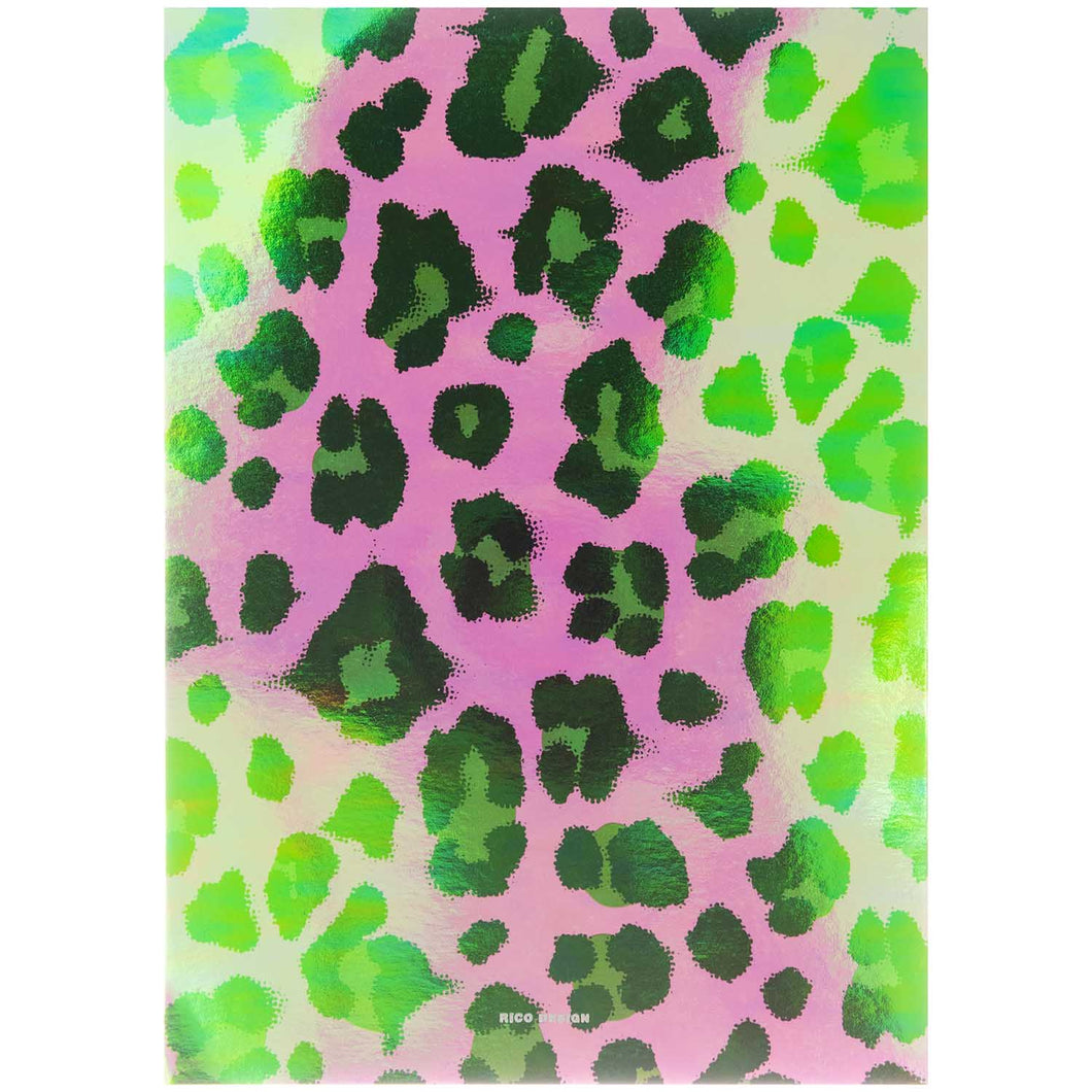 Iridescent Pink & Green Leopard Notebook