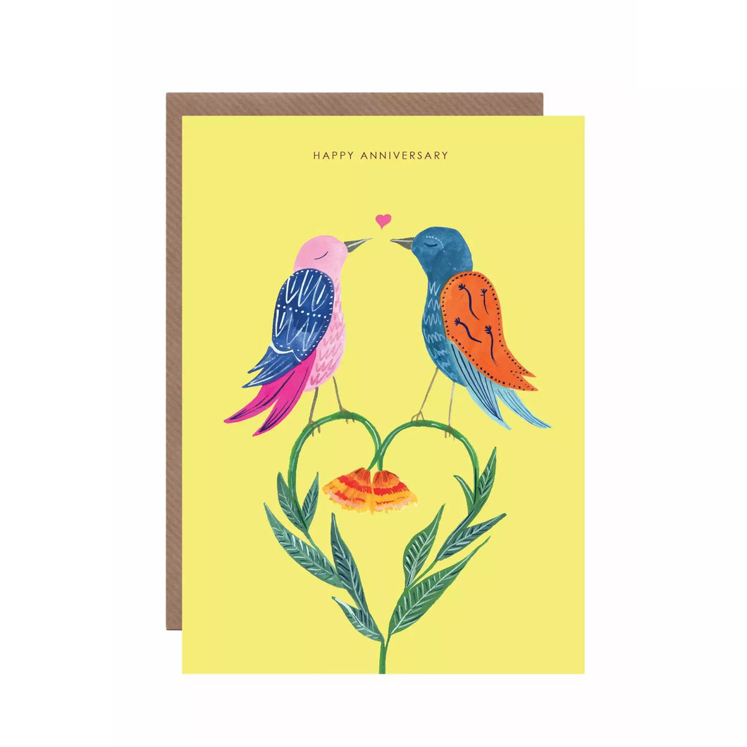 Happy Anniversary Love Birds Card