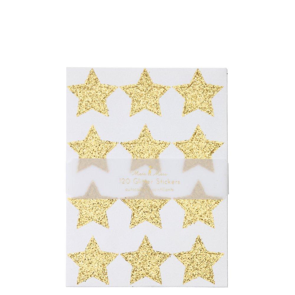 Gold Glitter Star Stickers
