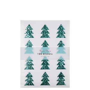 Green Glitter Tree Stickers