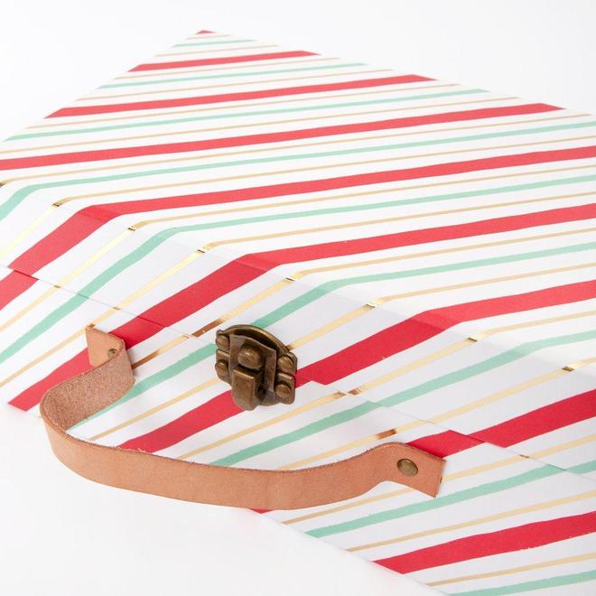 Festive Village Wooden Advent Calendar Suitcase