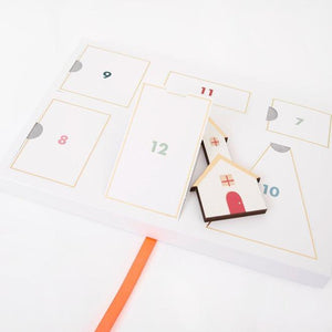 Festive Village Wooden Advent Calendar Suitcase