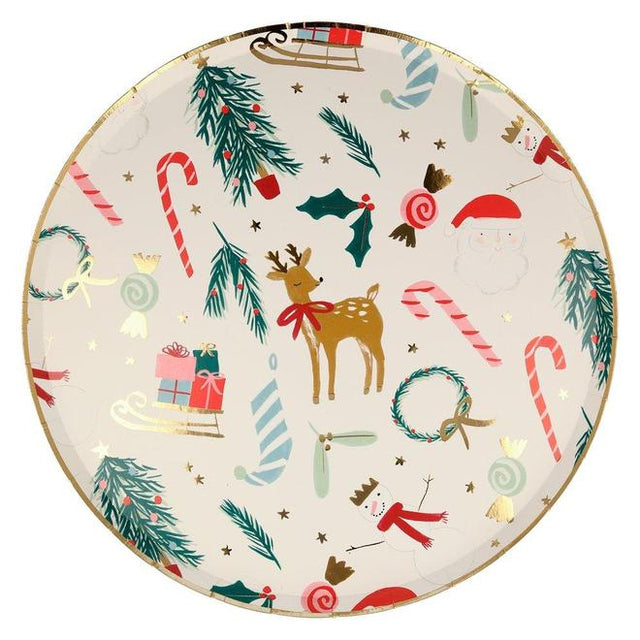 Festive Motif Paper Dinner Plate