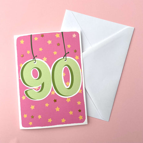 Age 90 Star Embellished Card
