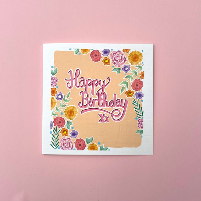 Happy Birthday Flowers Card