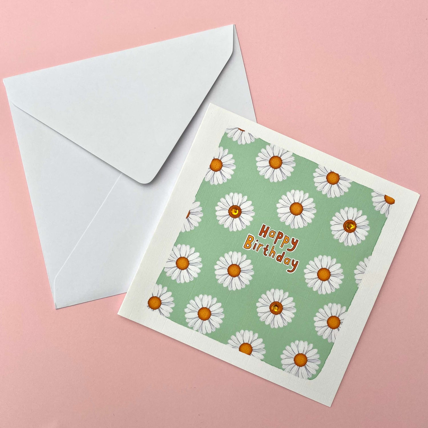 Embellished Daisy Birthday Card