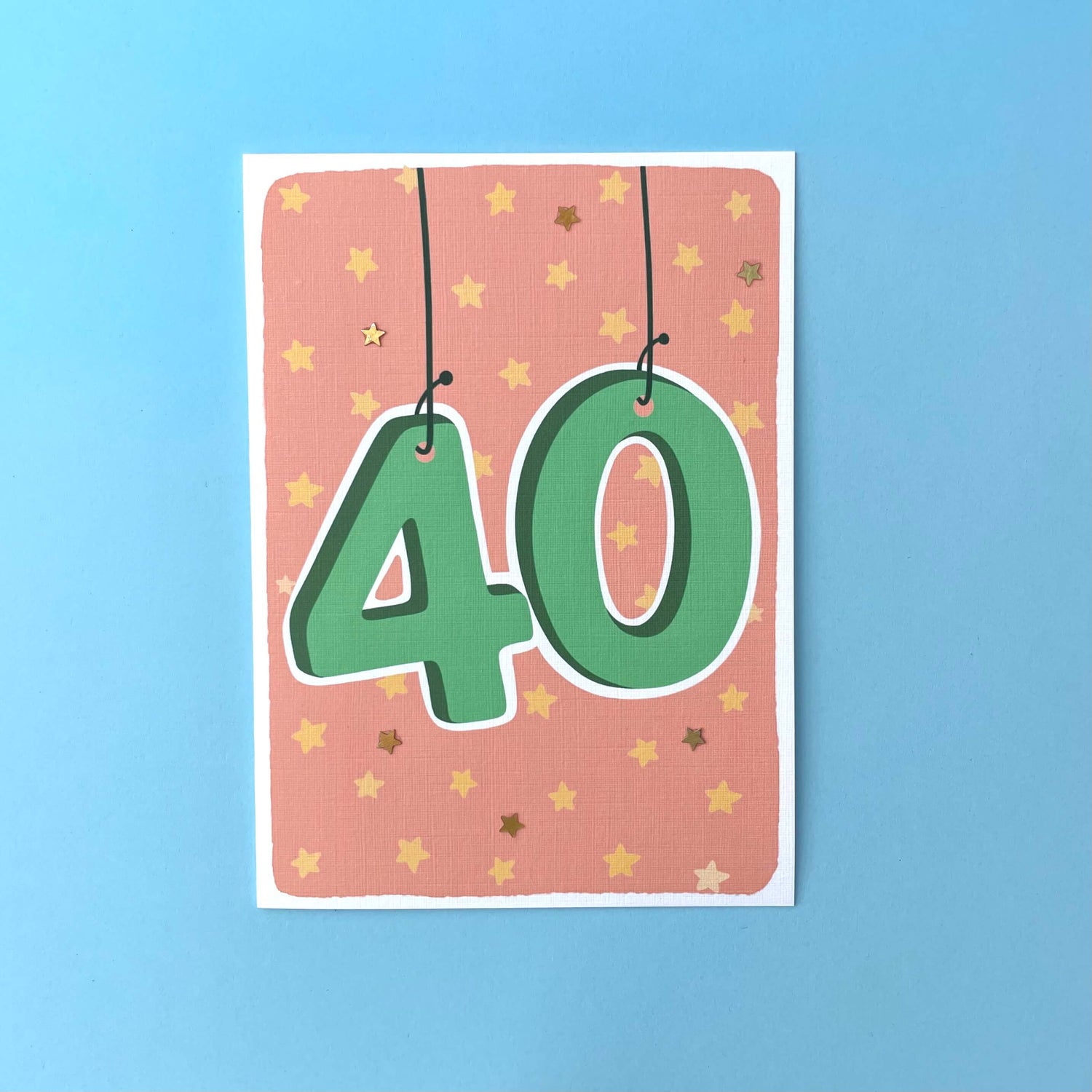 Age 40 Star Embellished Card