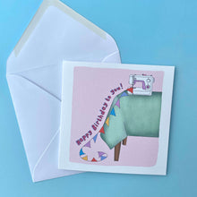Load image into Gallery viewer, Sewing Bunting Birthday Card