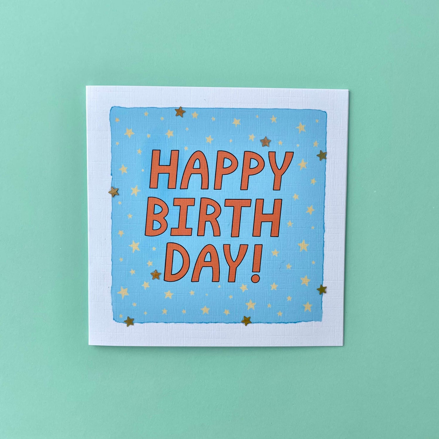 Starry blue Birthday card